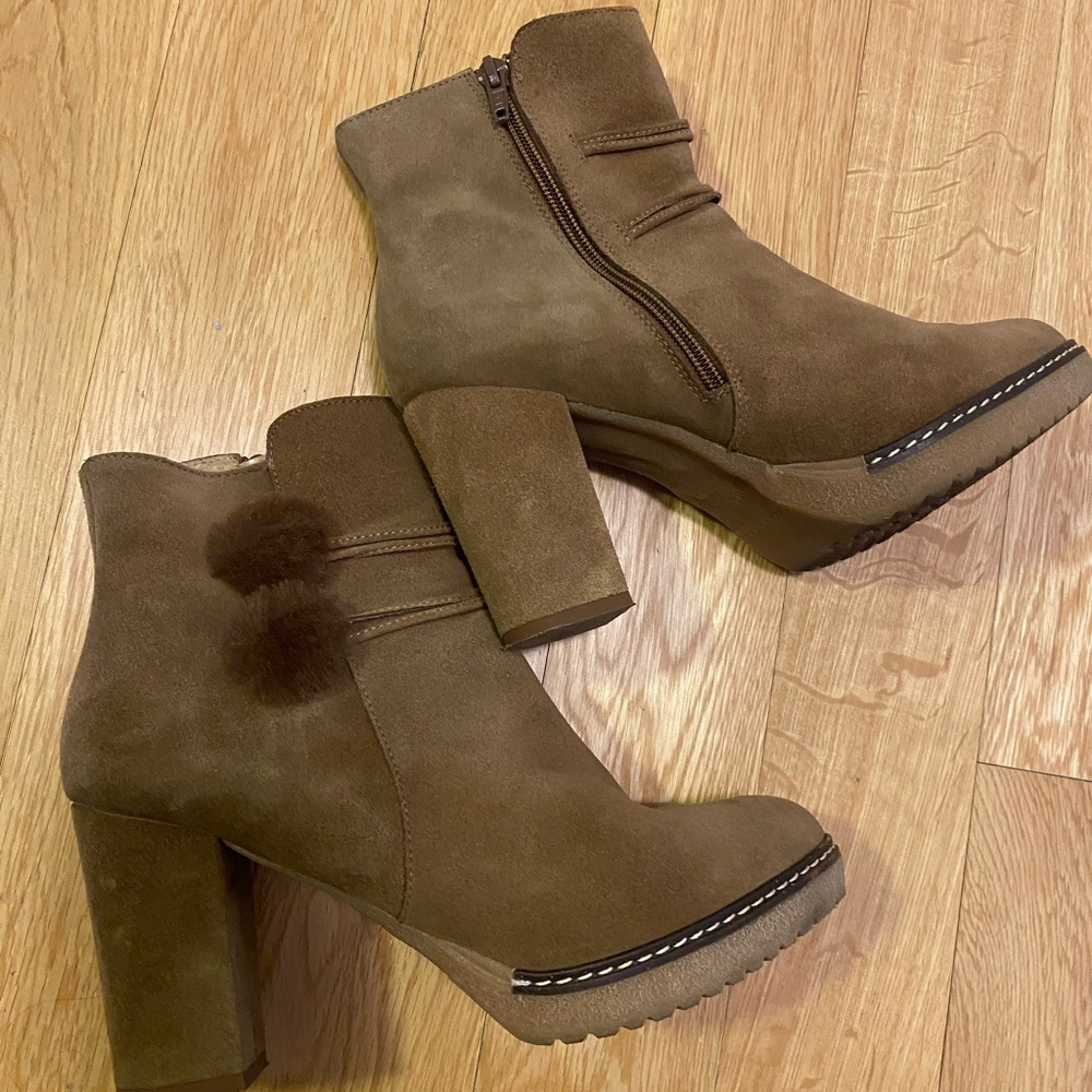 Brown Suede Ankle Boots‎
